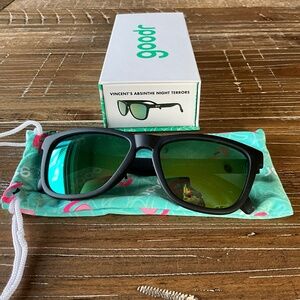 Goodr Polarized Sunglasses, Vincents Absinthe Night Terror, Fits most, Black